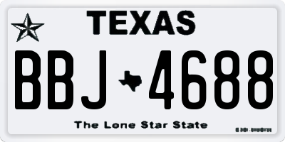 TX license plate BBJ4688