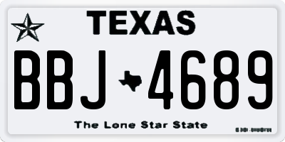 TX license plate BBJ4689