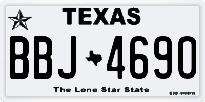TX license plate BBJ4690