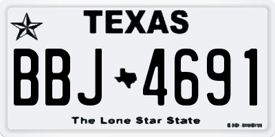 TX license plate BBJ4691