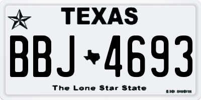 TX license plate BBJ4693