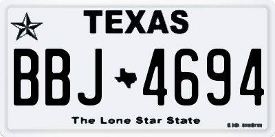 TX license plate BBJ4694