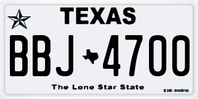 TX license plate BBJ4700