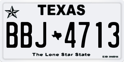 TX license plate BBJ4713