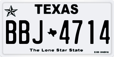 TX license plate BBJ4714