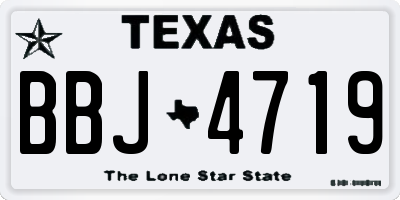 TX license plate BBJ4719
