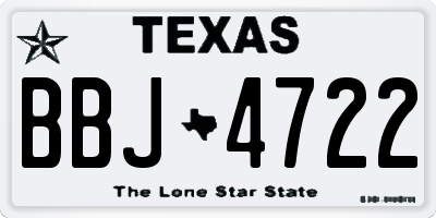 TX license plate BBJ4722