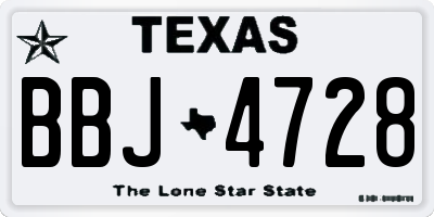 TX license plate BBJ4728