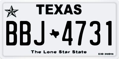 TX license plate BBJ4731