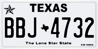 TX license plate BBJ4732