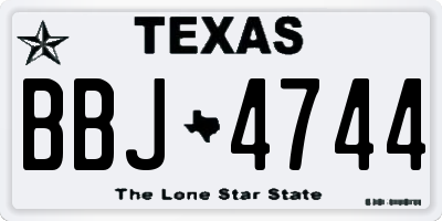 TX license plate BBJ4744