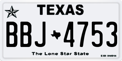 TX license plate BBJ4753