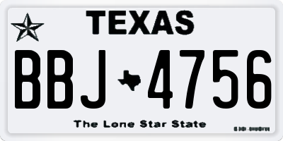 TX license plate BBJ4756