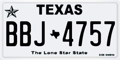 TX license plate BBJ4757