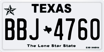 TX license plate BBJ4760