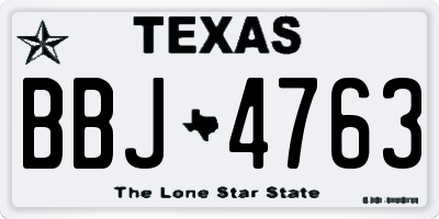 TX license plate BBJ4763