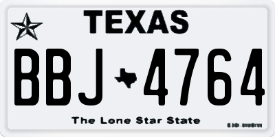 TX license plate BBJ4764