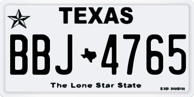 TX license plate BBJ4765