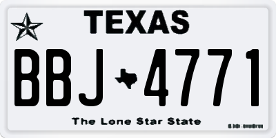 TX license plate BBJ4771
