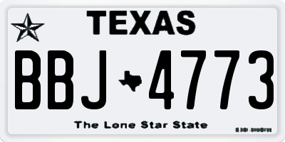 TX license plate BBJ4773