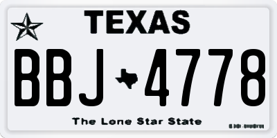 TX license plate BBJ4778
