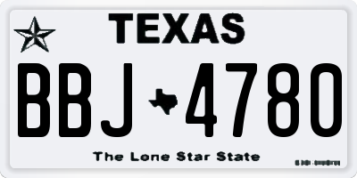 TX license plate BBJ4780