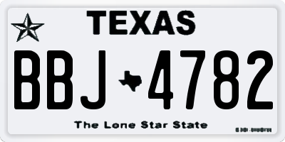 TX license plate BBJ4782