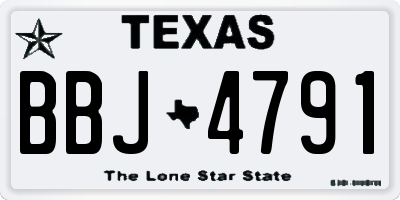 TX license plate BBJ4791