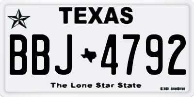 TX license plate BBJ4792
