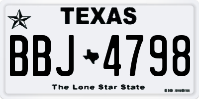 TX license plate BBJ4798