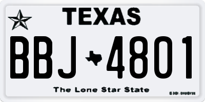 TX license plate BBJ4801