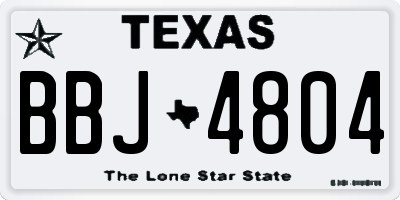 TX license plate BBJ4804