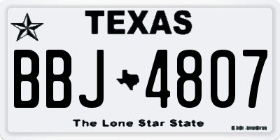 TX license plate BBJ4807
