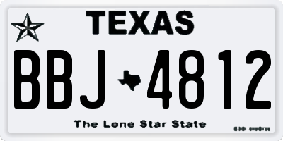 TX license plate BBJ4812