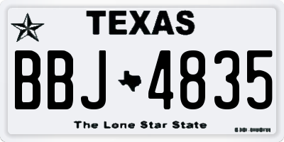 TX license plate BBJ4835