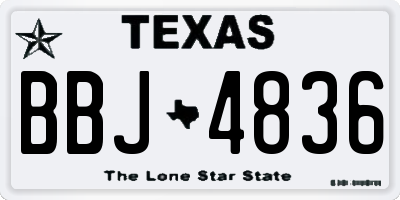 TX license plate BBJ4836