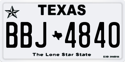 TX license plate BBJ4840