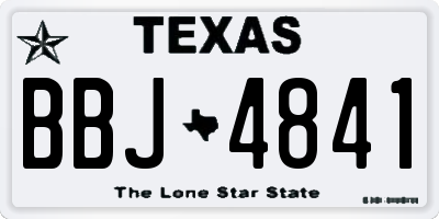 TX license plate BBJ4841