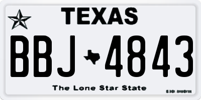 TX license plate BBJ4843