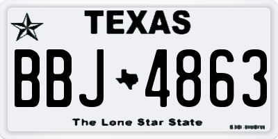 TX license plate BBJ4863