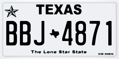TX license plate BBJ4871