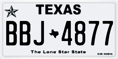 TX license plate BBJ4877