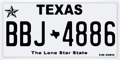 TX license plate BBJ4886