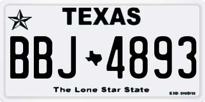 TX license plate BBJ4893