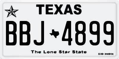 TX license plate BBJ4899