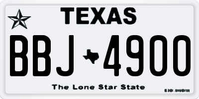 TX license plate BBJ4900