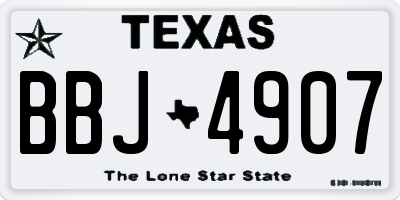 TX license plate BBJ4907