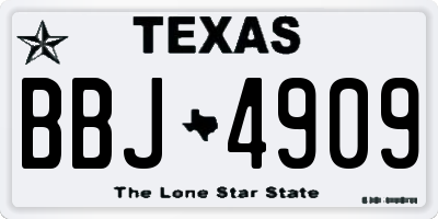 TX license plate BBJ4909