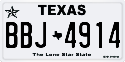 TX license plate BBJ4914