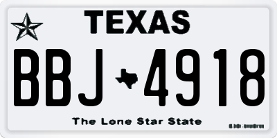 TX license plate BBJ4918